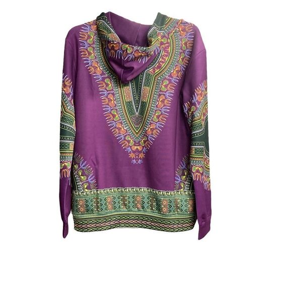 Unisex African Print Dashiki Hooded‎ Pullover Size X-Small New Without Tags - Picture 4 of 9